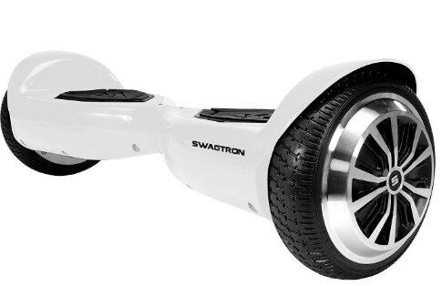 This is an image of white hoverboard by swagtron