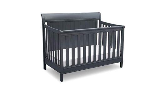 this is an image of a new haven grey convertible crib for babies. 