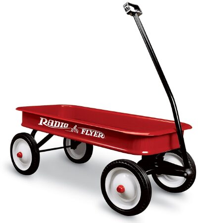 This is an image of Radio flyer classic red wagon ride on for kids
