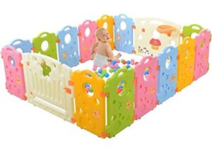 this is an image of a 16-panel play pen for babies