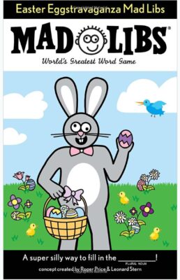  this is an image of an Easter word game and a children's humor book. 