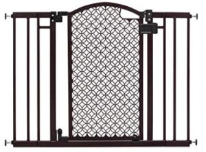 this is an image of a 28-42 inch modern walk thru baby gate. 