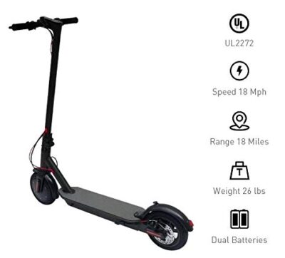 this is an image of a black electric scooter for adults.