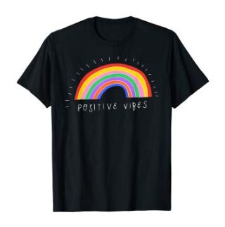 this is an image of a black rainbow with fashion letter graphic print t-shirt for kids and teens.