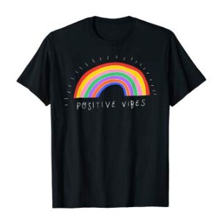 this is an image of a black rainbow with fashion letter graphic print t-shirt for kids and teens. 