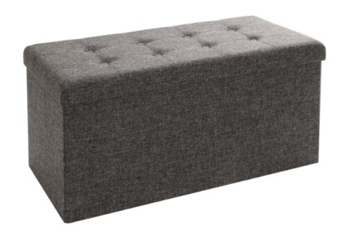 this is an image of a charcoal grey foldable storage for kids. 