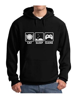 This is an image of a black men's hoodie. 