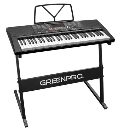 this is an image of a Greenpro 62 key electronic piano keyboard for kids. 