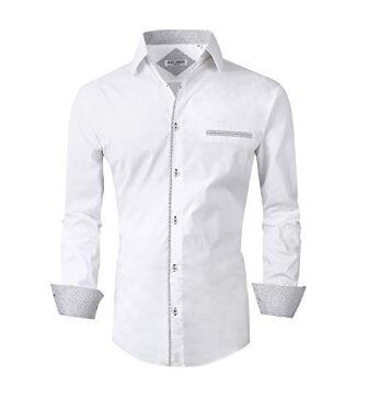 this is an image of a white long sleeves for men.
