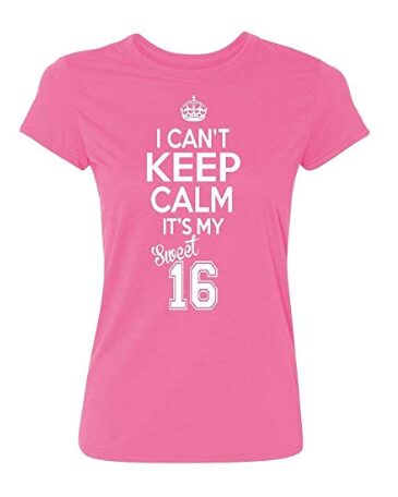 this is an image of a pink sweet 16 T-shirt.