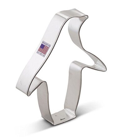This is an image of a silver penguin cookie food molder.