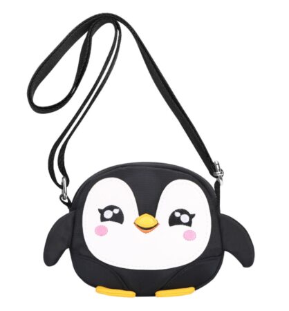 This is an image of a black mini penguin shoulder bag.