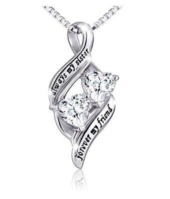 This is an image of an 18 inch sterling silver double heart necklace. 