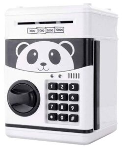 this is an image of kid's electronic password piggy bank in white color