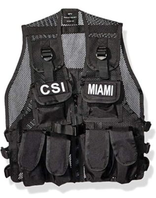 This is an image of a black stealth combat vest for kids. 