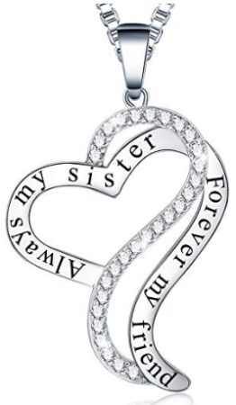 This is an image of sister's necklace gift in silver color
