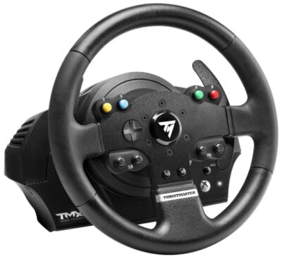 This is an image of Racing wheel for XBOX one, Black color