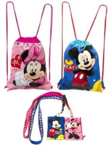 this is an image of a mickey mouse drawstring bag