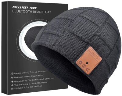This is an image of boy's bluetooth beanie hat in gray color