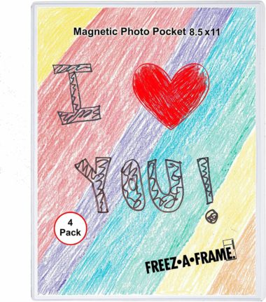 This is an image of 4 Pack 8.5 X 11 Magnetic Picture Frame Use for 8 X 10 Photo, Children's Artwork Frame