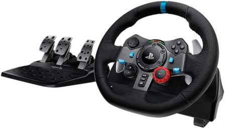 This is an image of Black Logitech Dual-Motor Feedback Driving Force G29