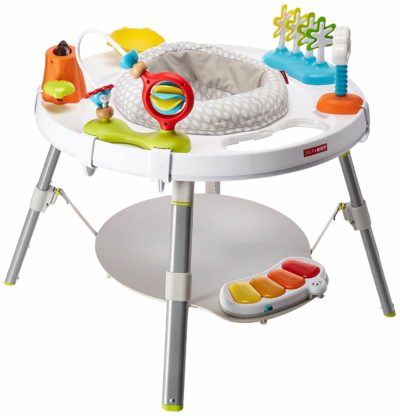 This is an image of Skip Hop Explore and More Baby's View 3-Stage Interactive Activity Center, Multi-Color, 4 Months