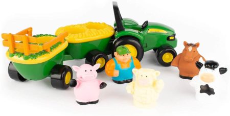 This is an image of TOMY John Deere Animal Sounds Hayride Preschool Toy