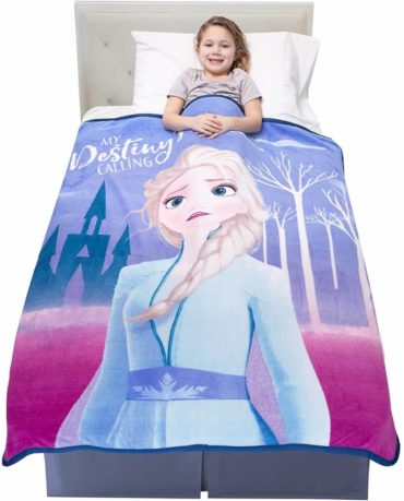 This is an image of Franco Kids Bedding Super Soft Plush Throw, 46” x 60”, Disney Frozen 2