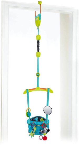 This is an image of Bright Starts Bounce 'N Spring Deluxe Door Jumper, Blue