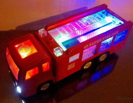 image of WolVol Electric Fire Truck Toy with Stunning 3D Lights