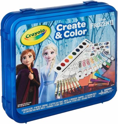 This is an image of Crayola Frozen 2 Art Set, Arts & Crafts, Gift for Kids, Ages 5, 6, 7, 8