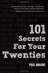this is an image of a 101 secrets for your twenties book