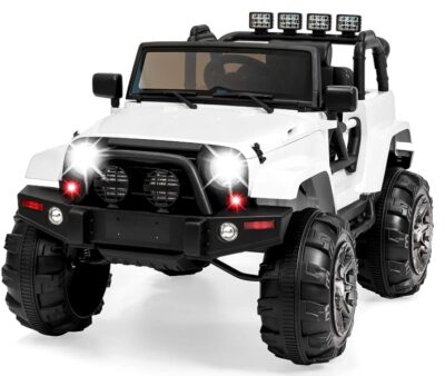 this is an image of a white jeep ride on toy