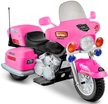 This is an image of Girls pink Police Motorcycle