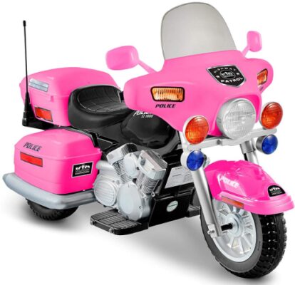 This is an image of Girls pink Police Motorcycle 