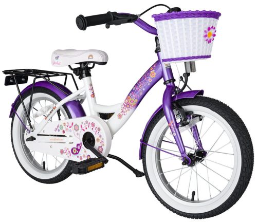purple and white 16 inch girls bike
