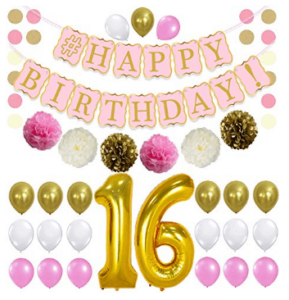 16th Birthday party decoration kit