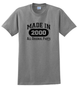 18th Birthday Gifts Made 2000 All Original Parts T Shirt Clothing 