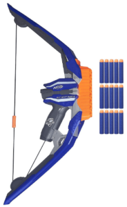 This is an image of a blue Nerf N-Strike StratoBow, dart-firing bow for kids