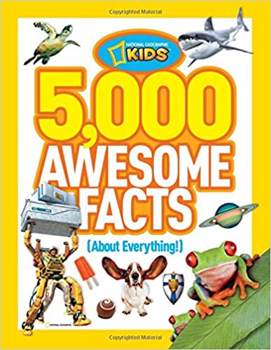 Image of a National Geographic book "Awesome Fact about everything, in yellow color cover.