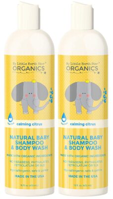 this is an image of a 2 in 1 Organic baby shampoo and body wash. 