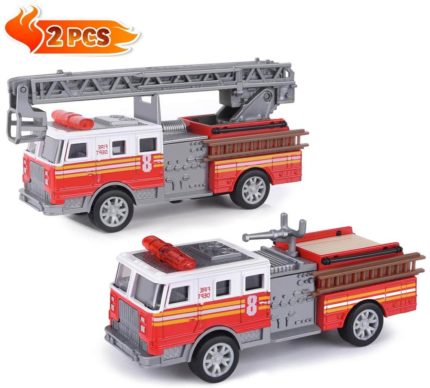 Image of Fire TruckToy Vehicle Set, 2 Pack 5" Metal Die-cast Engine