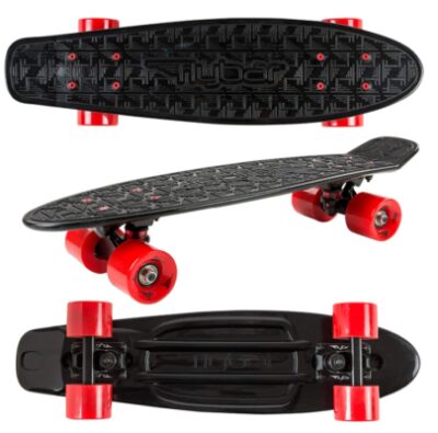this is an image of a 22-inch multiple color non slip deck plastic cruiser skateboard. 