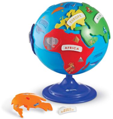 This is an image of kid's 3D geography puzzle in colorful colors