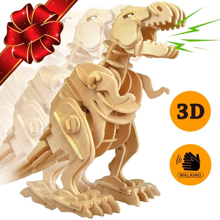 image of an assembled dinosaur using the 3D dinosaur set
