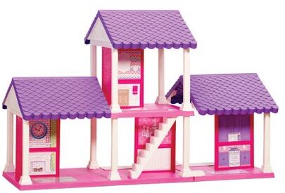 This is an image of Pink and purple 4 Room Dollhouse