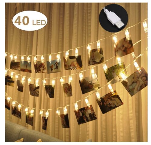 this is an image of a 40 LED photo clip lights for girls. 
