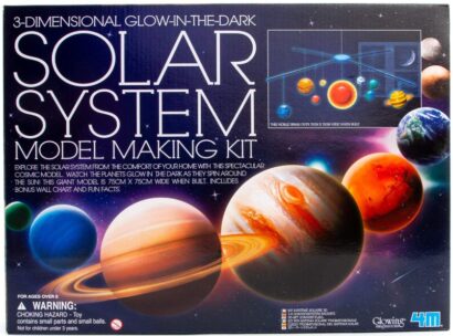 This is an image of kid's dark solar system kit DIY science astronomy 