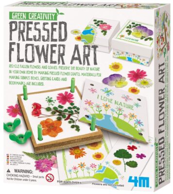 This is an image of girl's 4M green creativity pressed flower art kit 