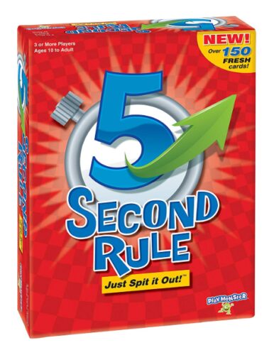 this is an image of a 5 Second Rule Game card game for children age 10 years old to adult. 